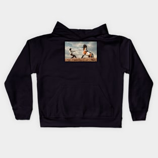 Cowgirl Taming a Horse Kids Hoodie